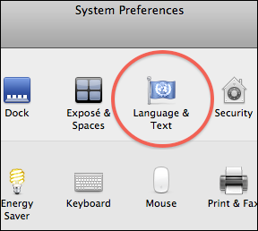Select Language and Text-Arabic Mac