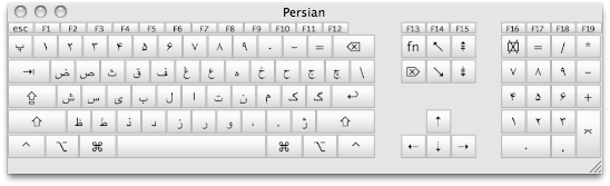 Persian keyboard layout on Mac